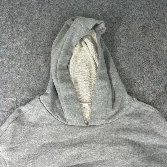 Jonathan Simkhai Hoodie XS Crop Sweatshirt Grey Bow Tie Detail Bell Sleeve Flaw - Picture 3 of 12